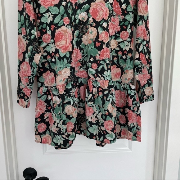 Lovers + Friends Pink Rose Print Long Drop Waist Dress Size L Bloomcore - Picture 4 of 7